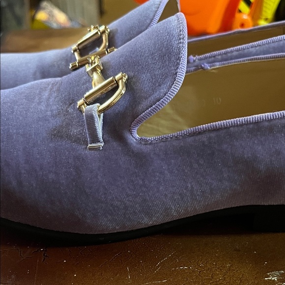 Lavender Loafers with Gold Buckle - Picture 3 of 10